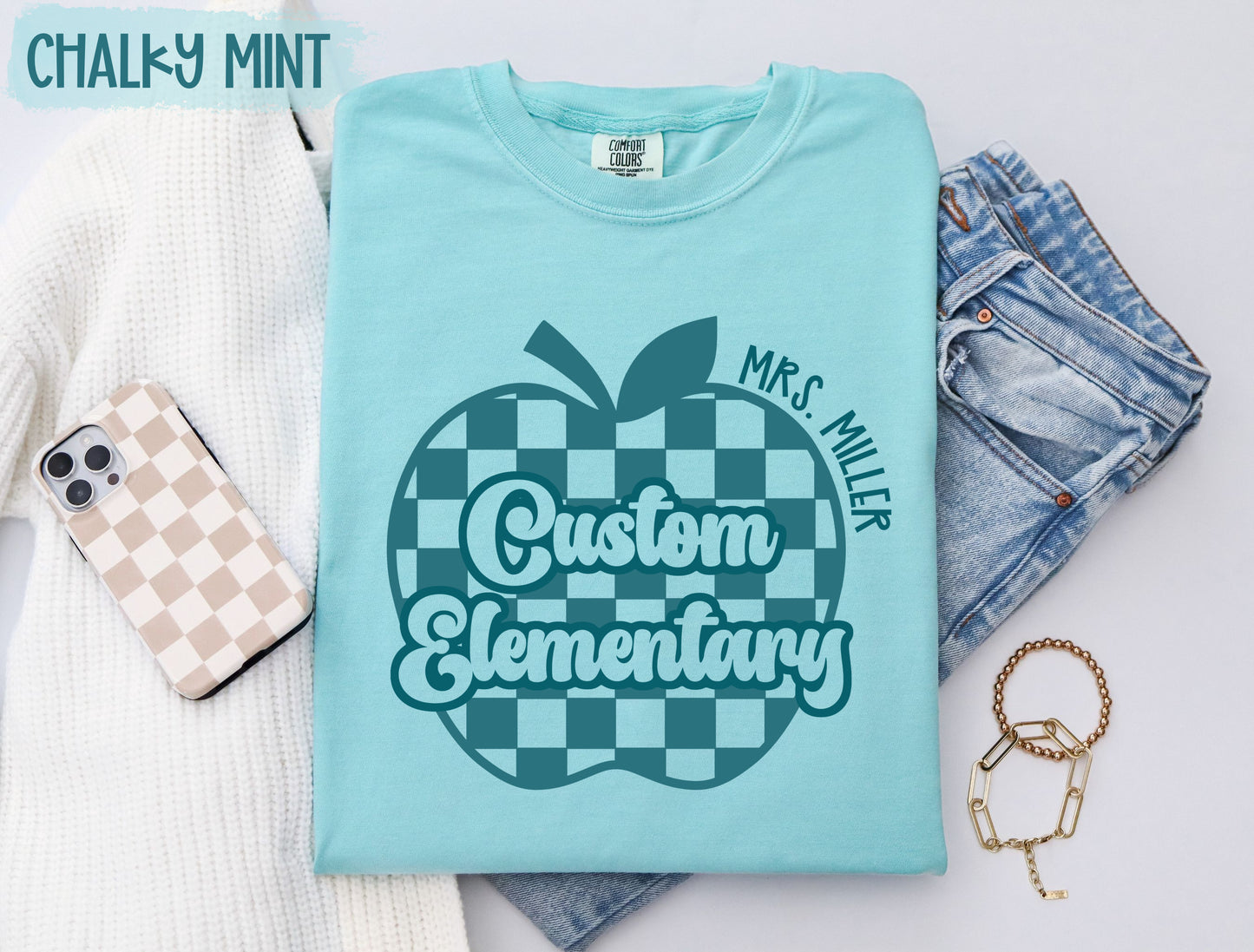 Checkered Apple Custom Shirt