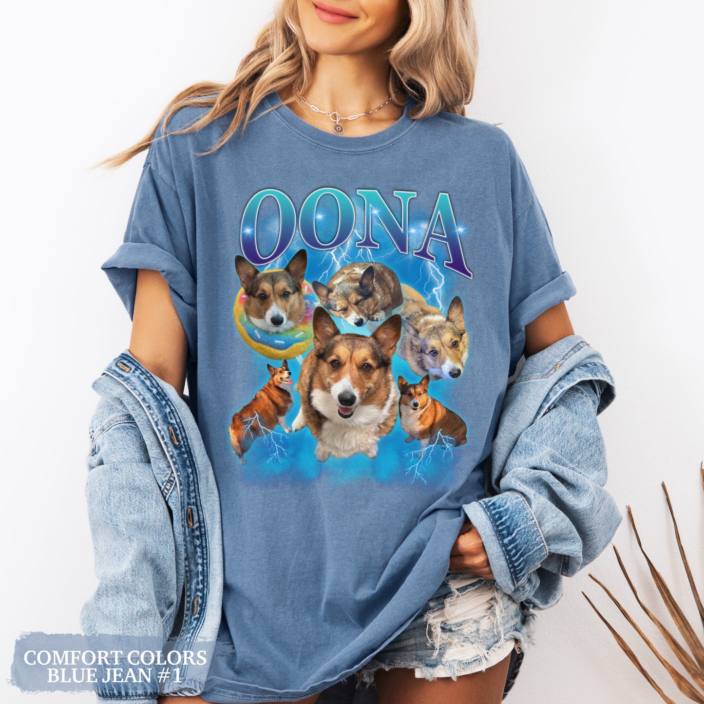 Custom Pet Portrait T-Shirt – Vintage Bootleg Style Personalized Dog Shirt