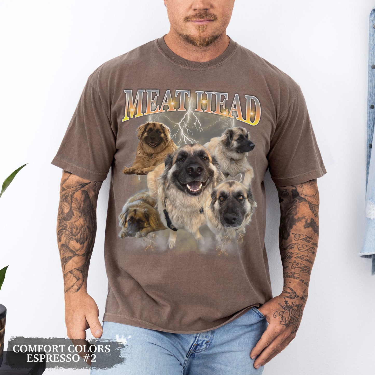 Custom Pet Portrait T-Shirt – Vintage Bootleg Style Personalized Dog Shirt