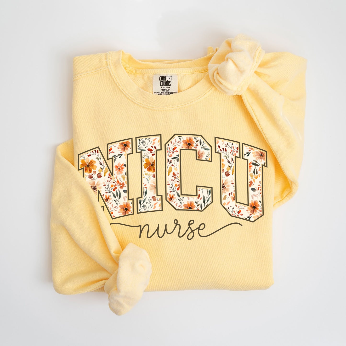 Fall Floral NICU Nurse Sweatshirt