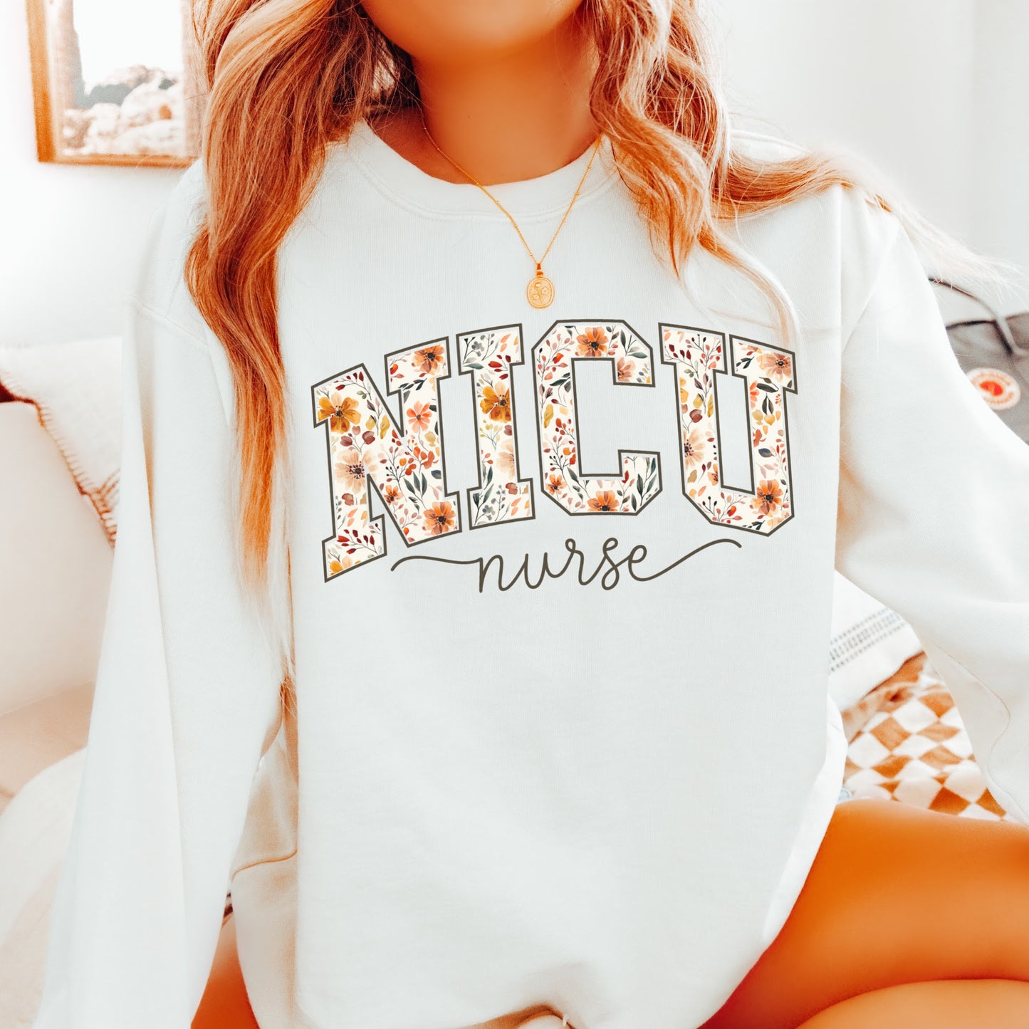 Fall Floral NICU Nurse Sweatshirt
