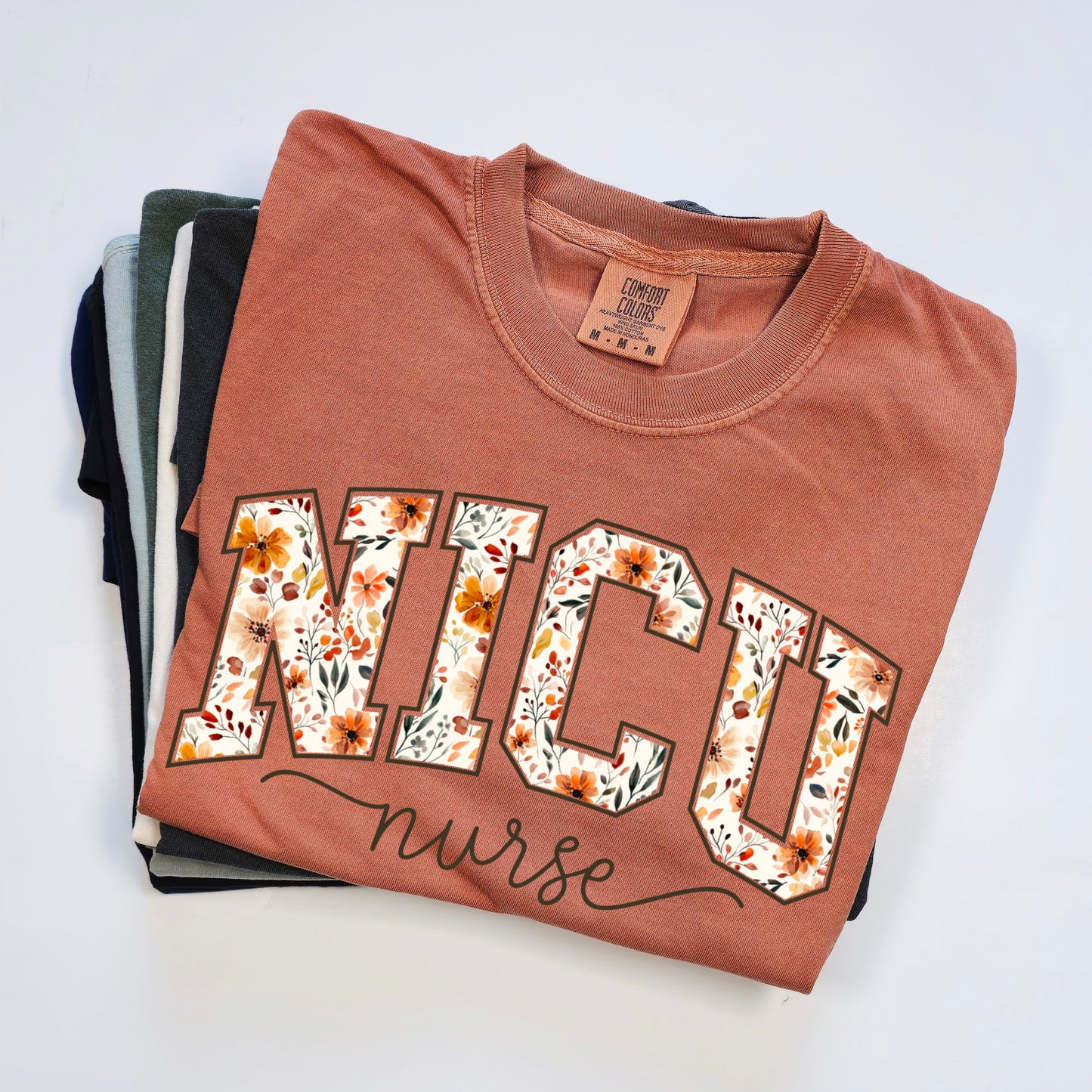 Fall Floral NICU Nurse Shirt