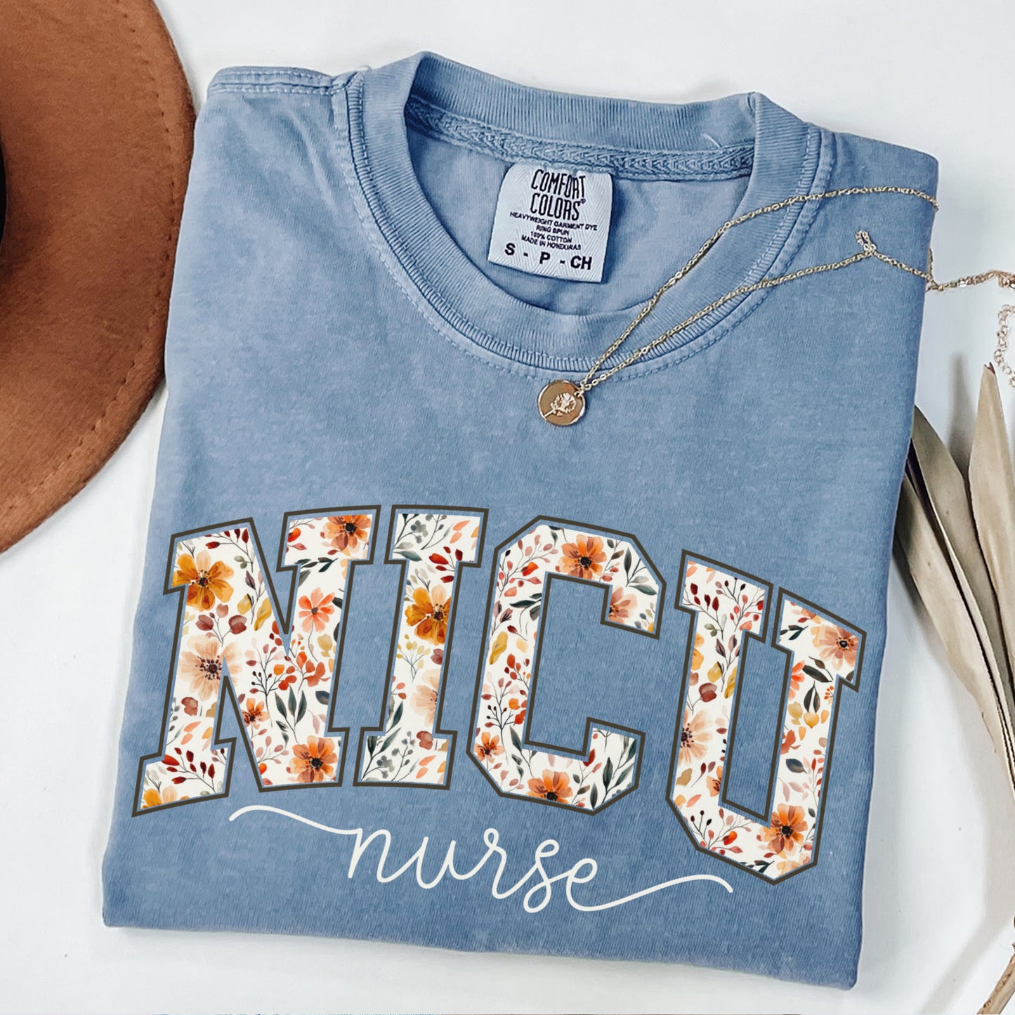 Fall Floral NICU Nurse Shirt