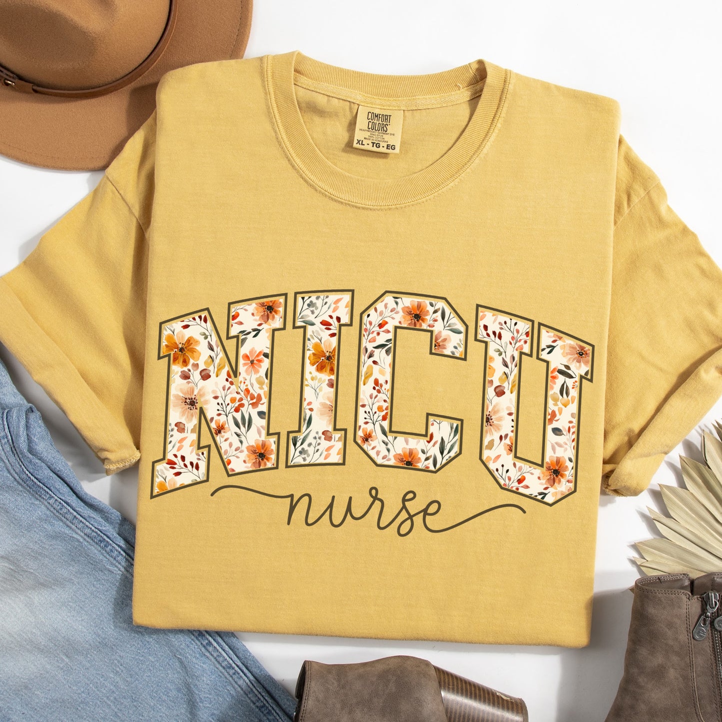 Fall Floral NICU Nurse Shirt