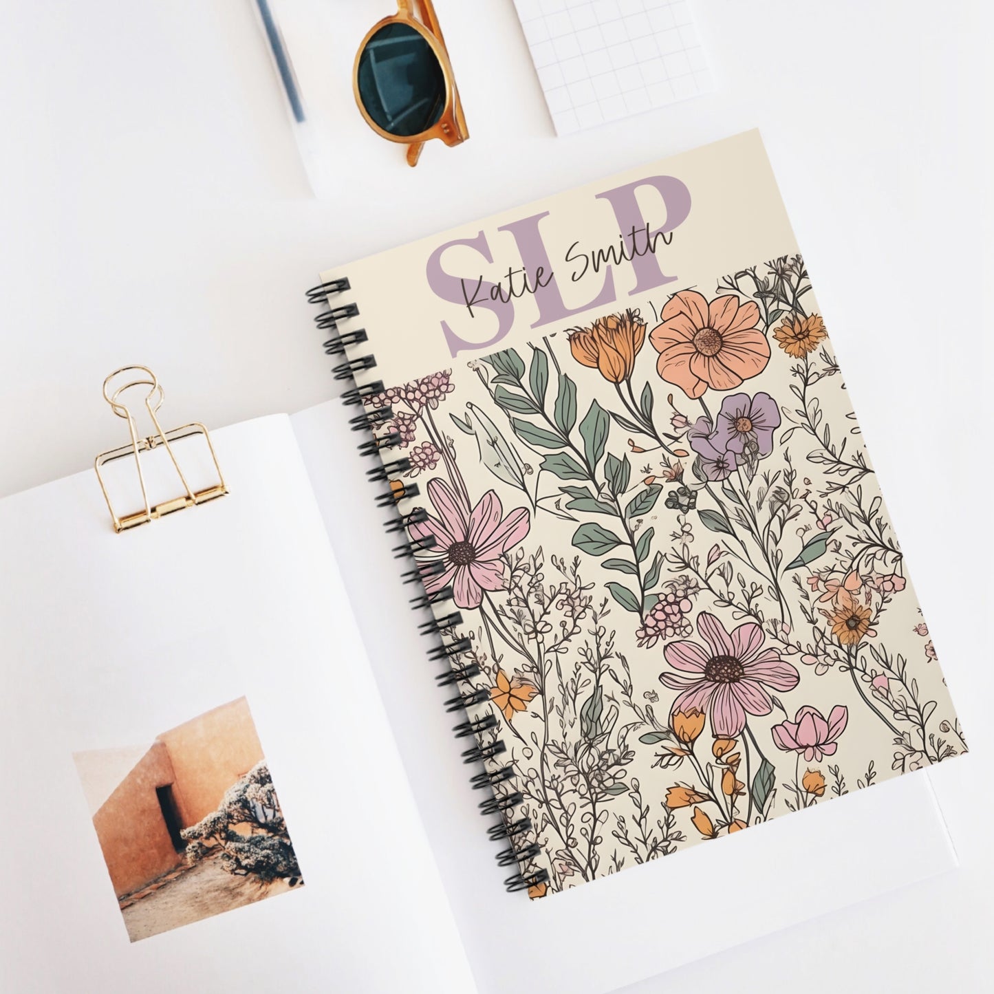 Custom SLP Floral Spiral Notebook