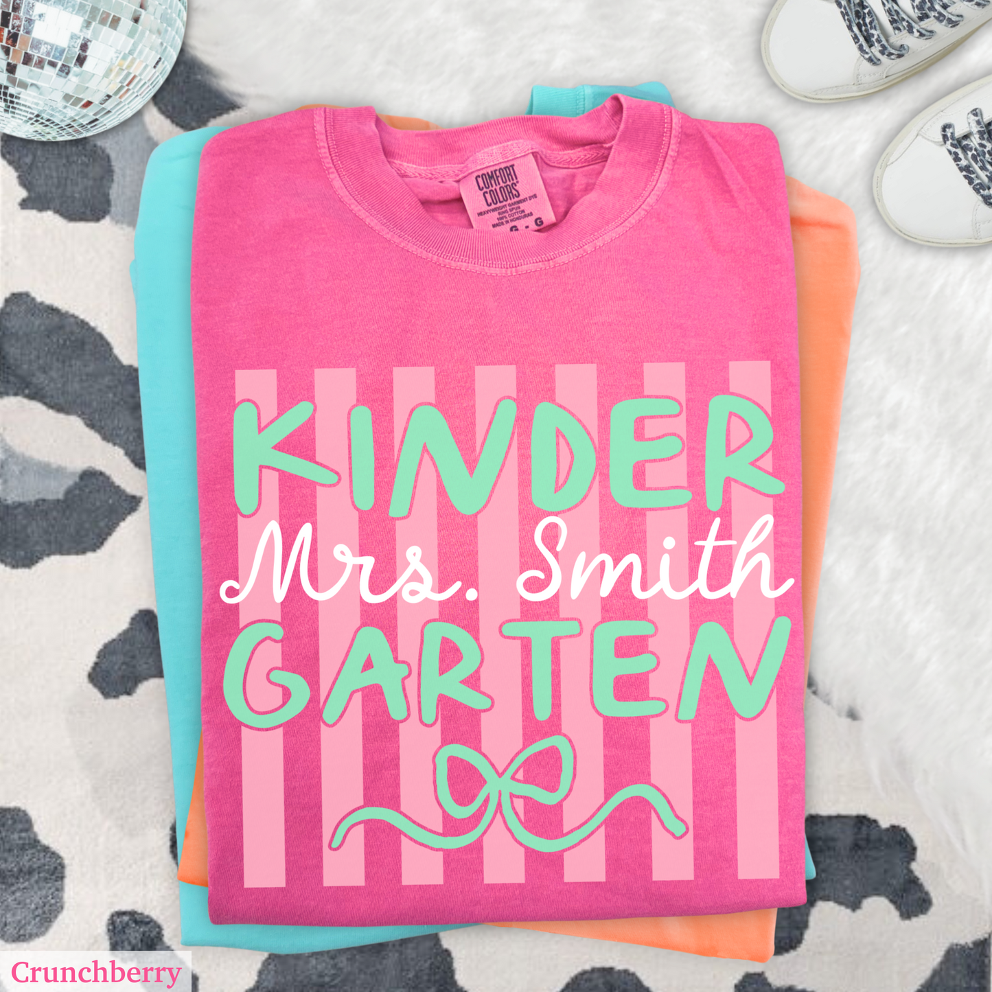 Custom Stripes Kindergarten Teacher Shirt