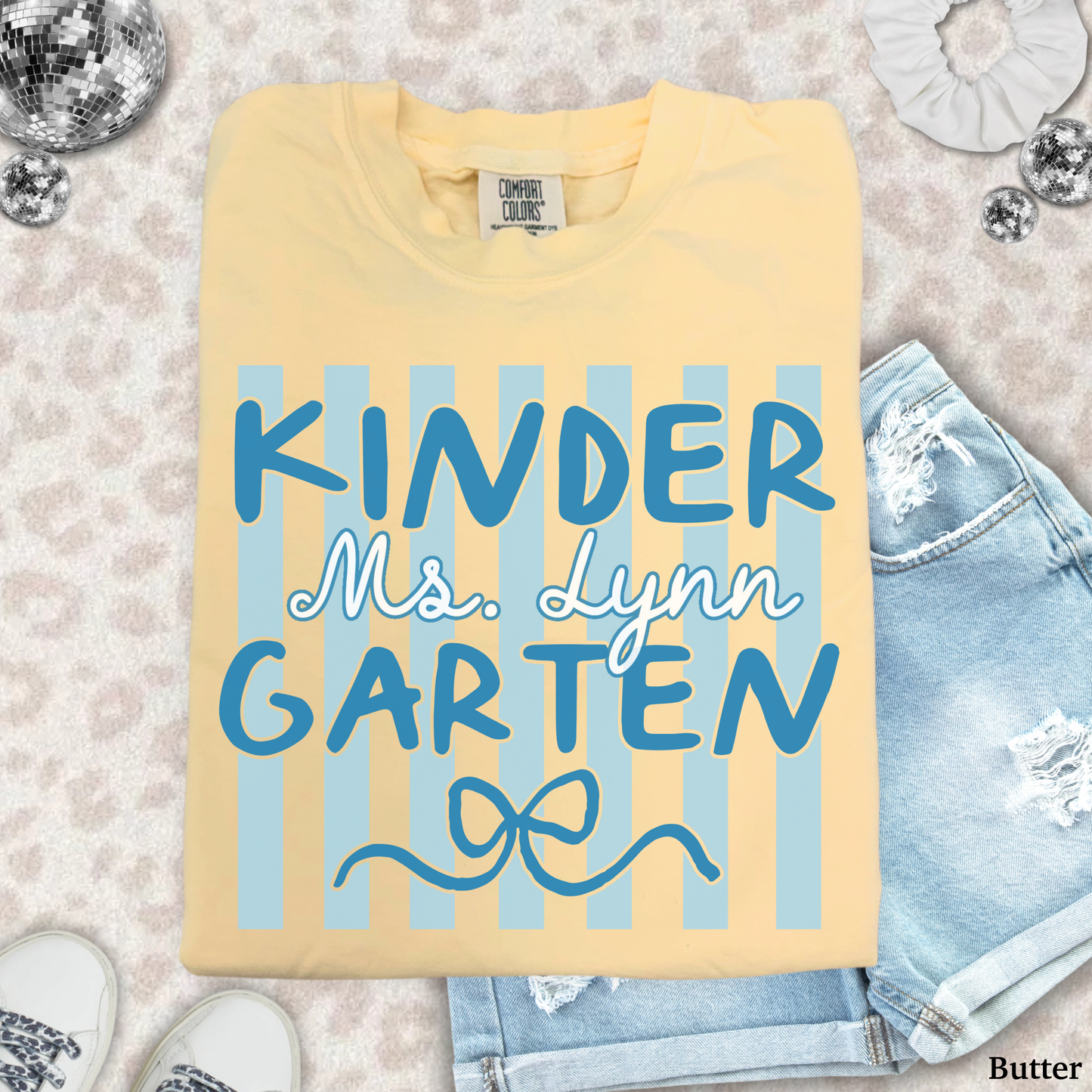 Custom Stripes Kindergarten Teacher Shirt