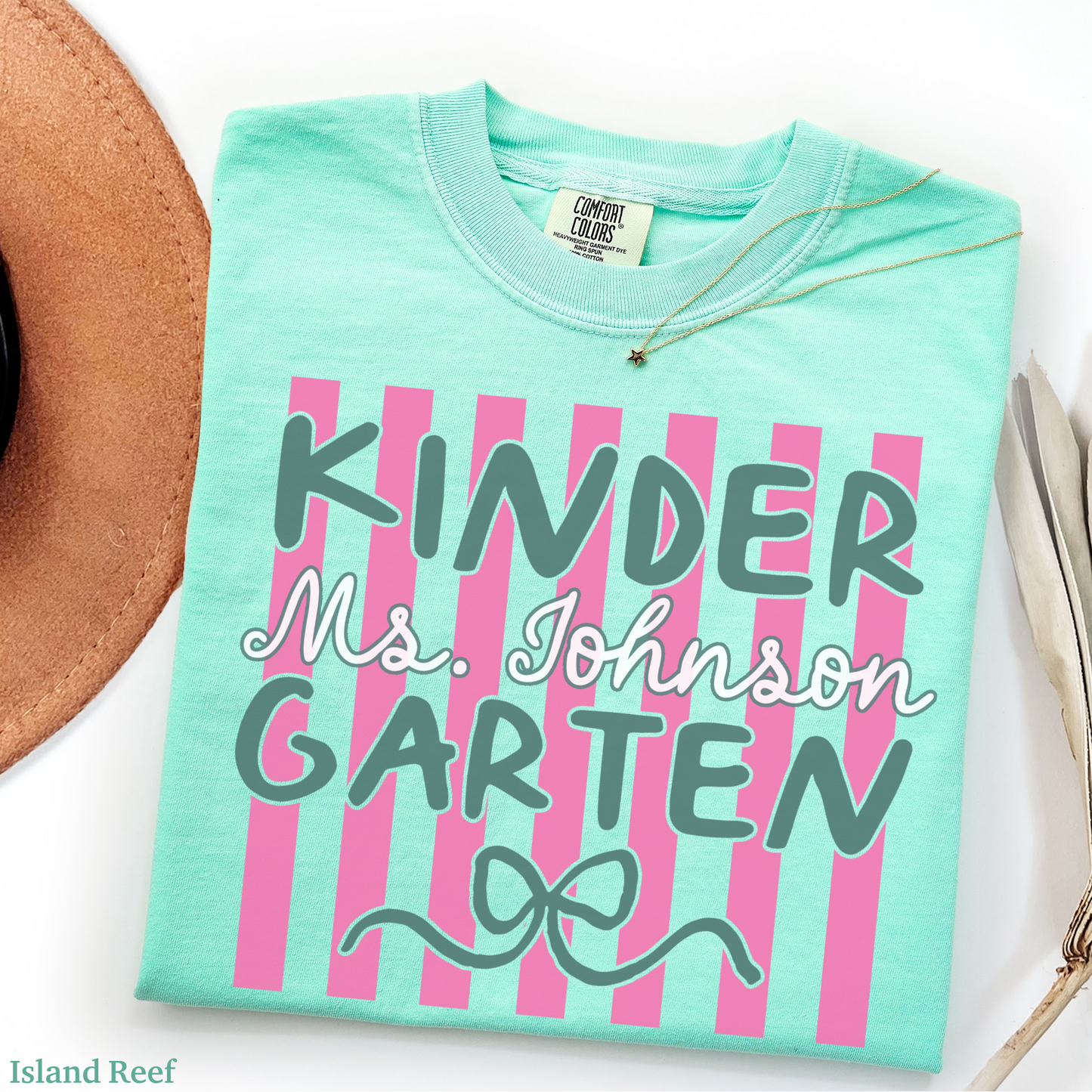 Custom Stripes Kindergarten Teacher Shirt