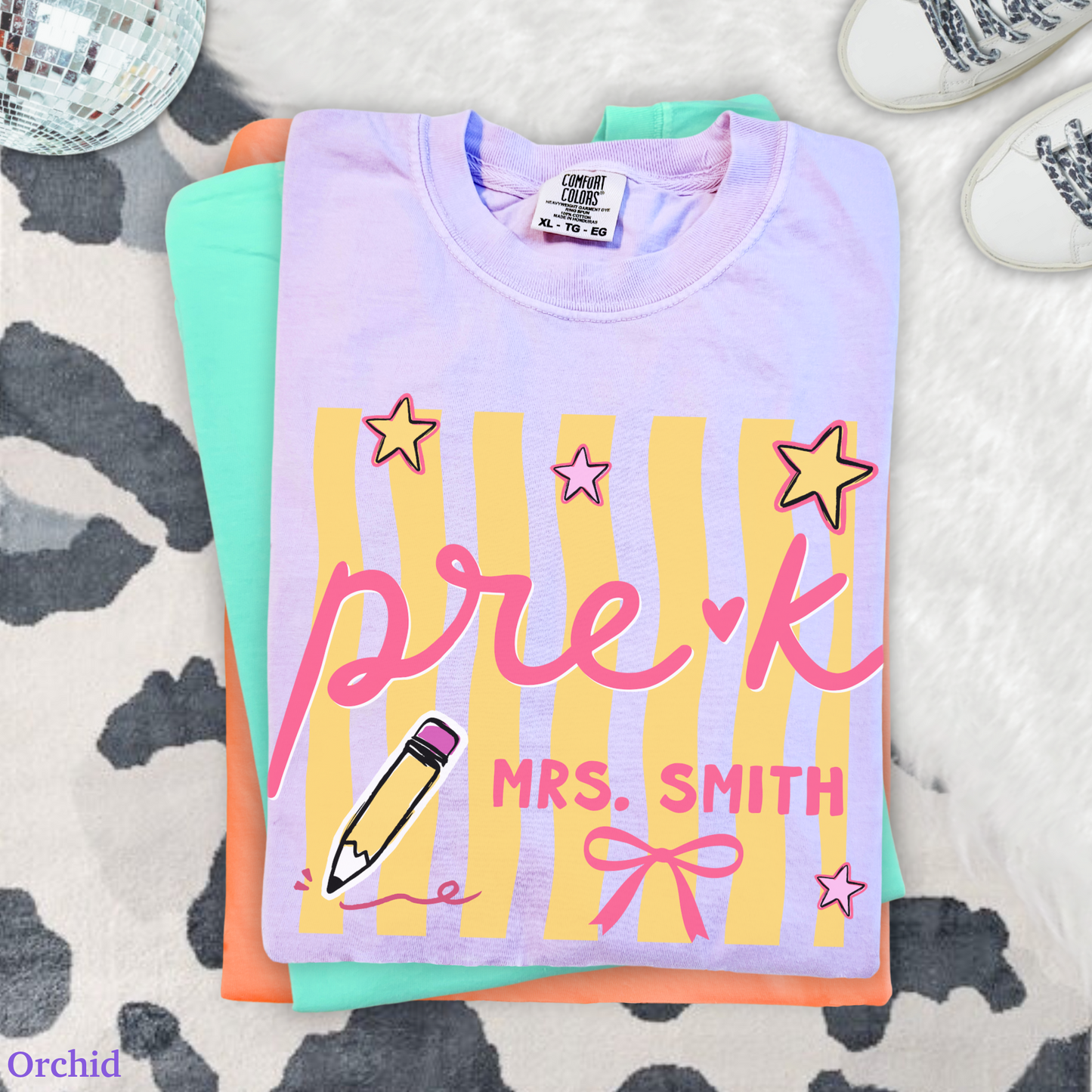 Wavy Stripes Custom Pre-K Teacher Shirt