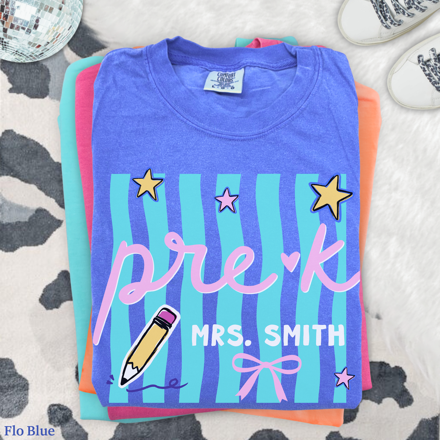 Wavy Stripes Custom Pre-K Teacher Shirt