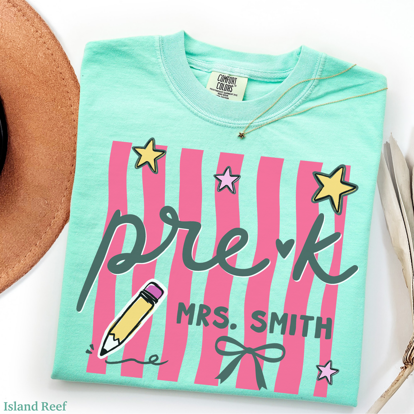 Wavy Stripes Custom Pre-K Teacher Shirt