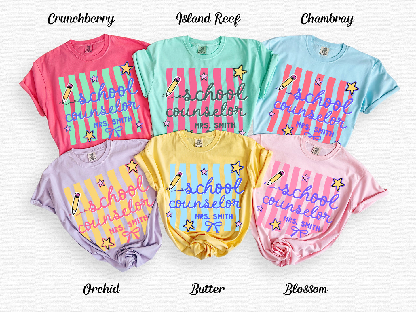 Wavy Stripes Custom School Counselor Shirt