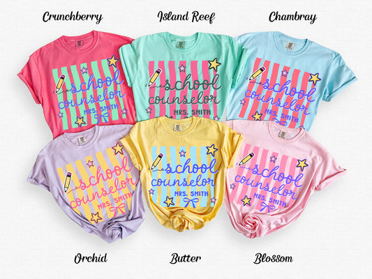 Wavy Stripes Custom School Counselor Shirt