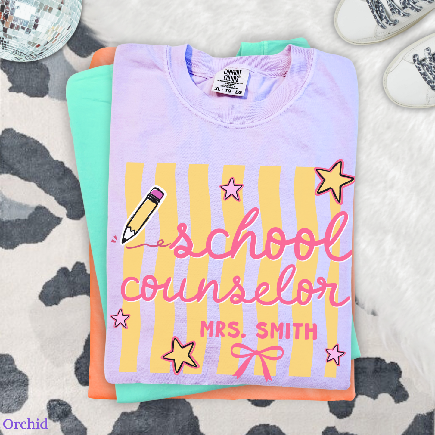 Wavy Stripes Custom School Counselor Shirt