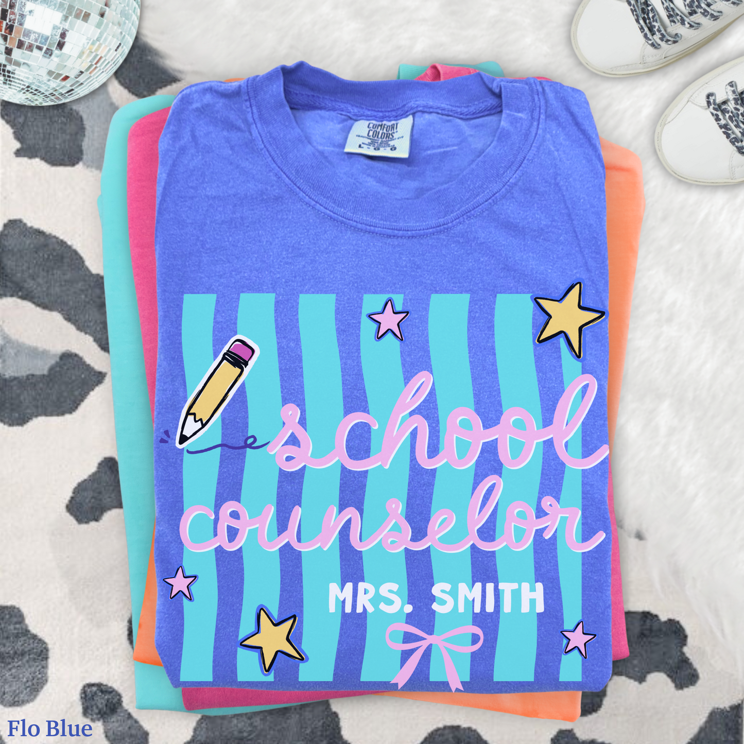 Wavy Stripes Custom School Counselor Shirt