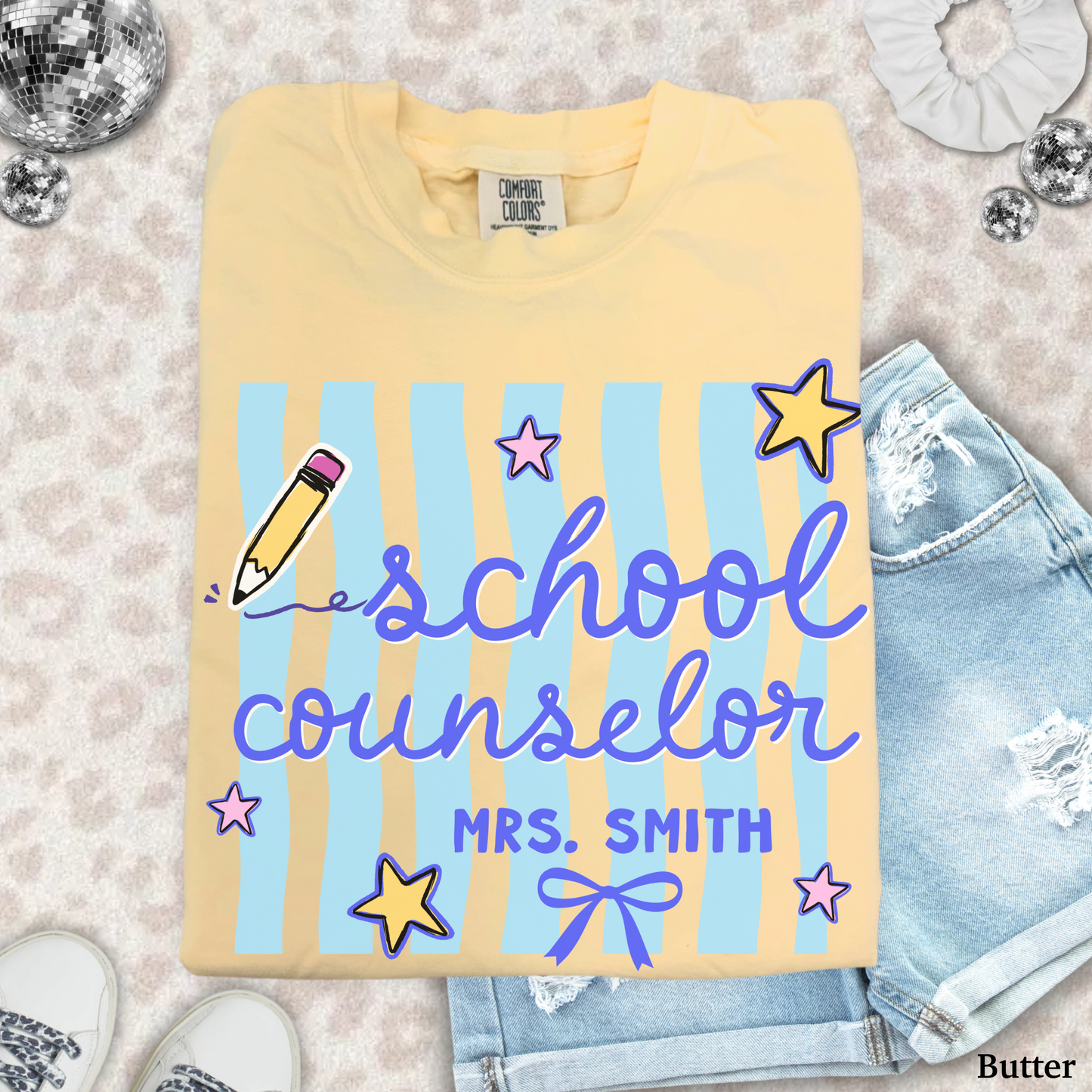 Wavy Stripes Custom School Counselor Shirt