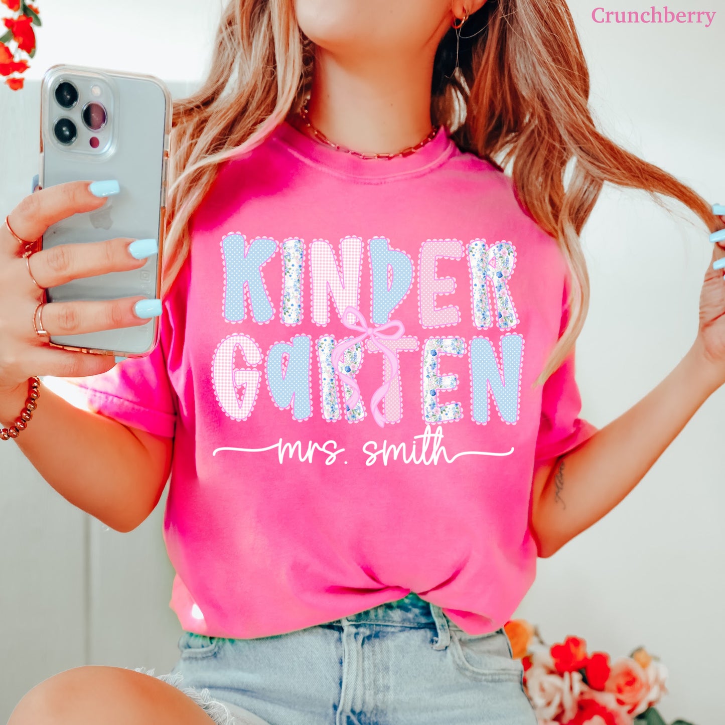 Custom Coquette Kindergarten Teacher Shirt