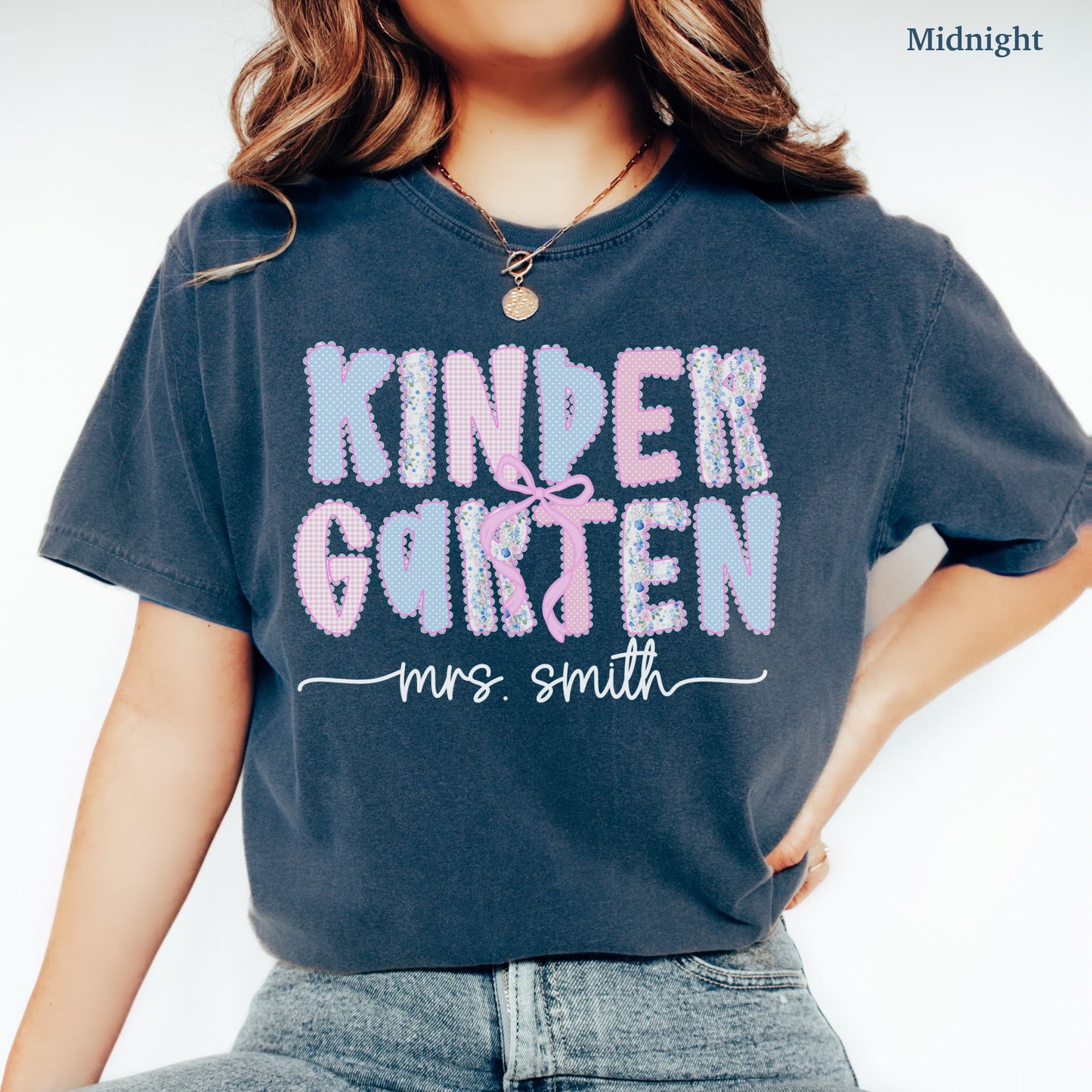 Custom Coquette Kindergarten Teacher Shirt