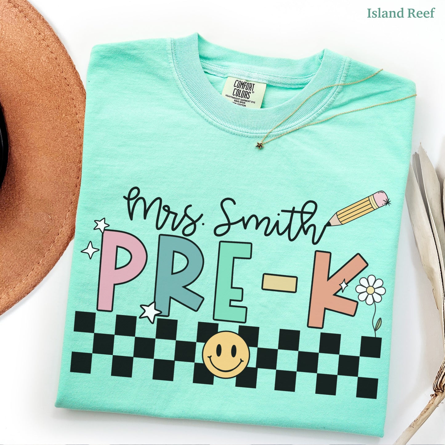 Checkered Pre-K Teacher Custom Shirt