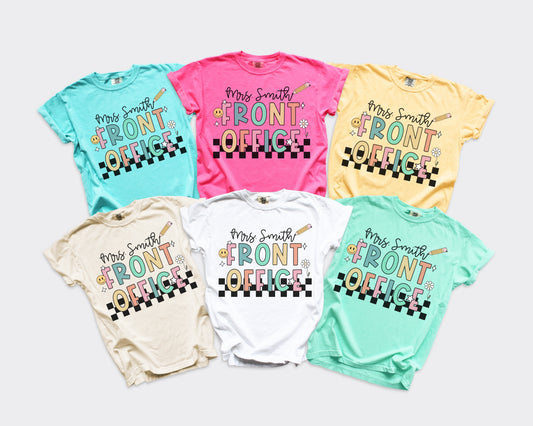 Checkered Front Office Custom Shirt