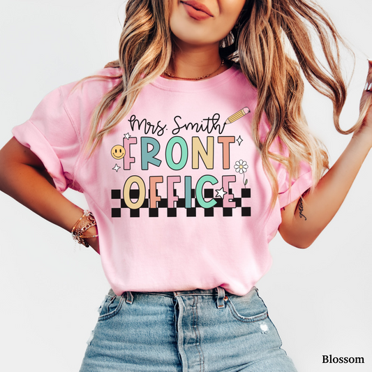 Checkered Front Office Custom Shirt