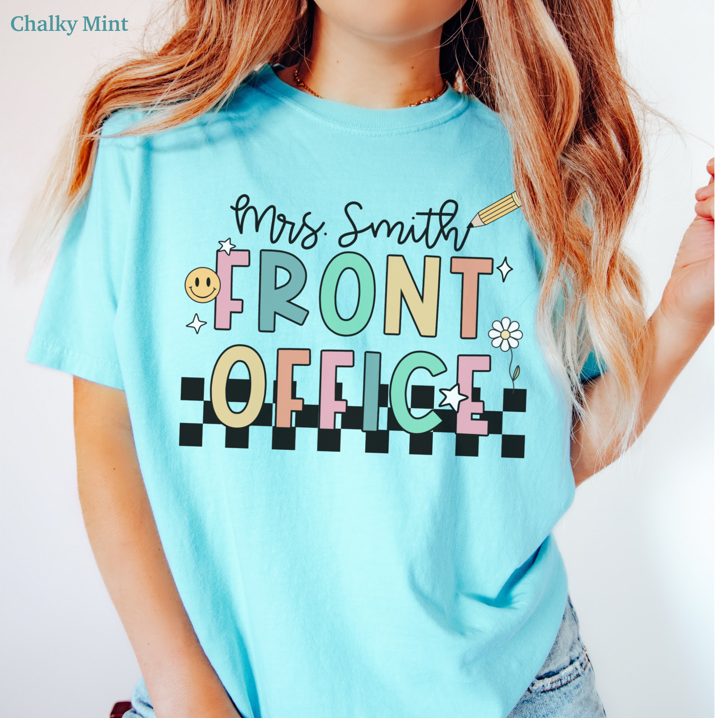 Checkered Front Office Custom Shirt