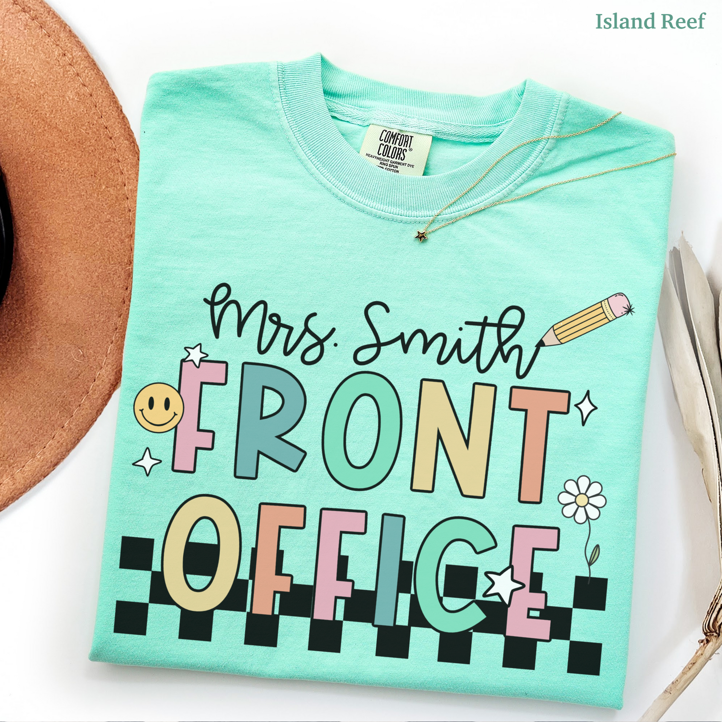 Checkered Front Office Custom Shirt