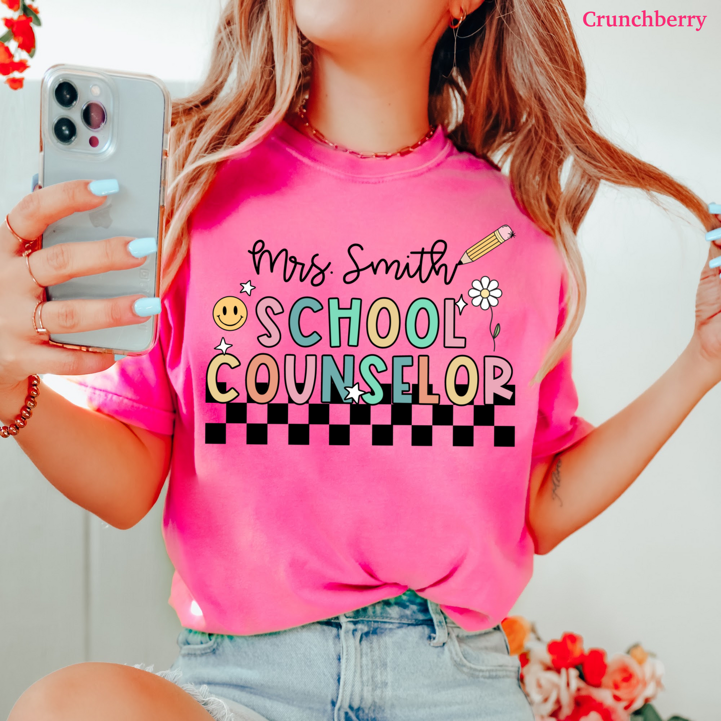 Checkered School Counselor Custom Shirt