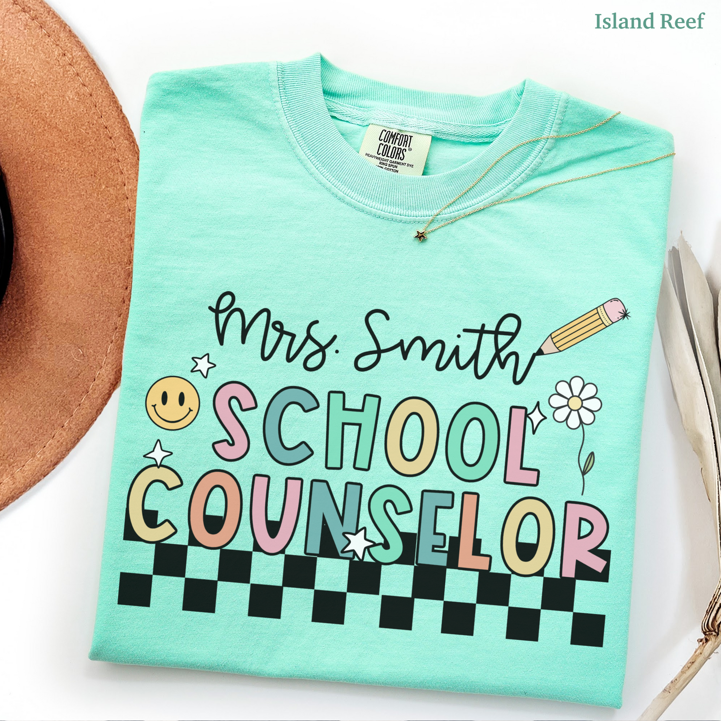 Checkered School Counselor Custom Shirt