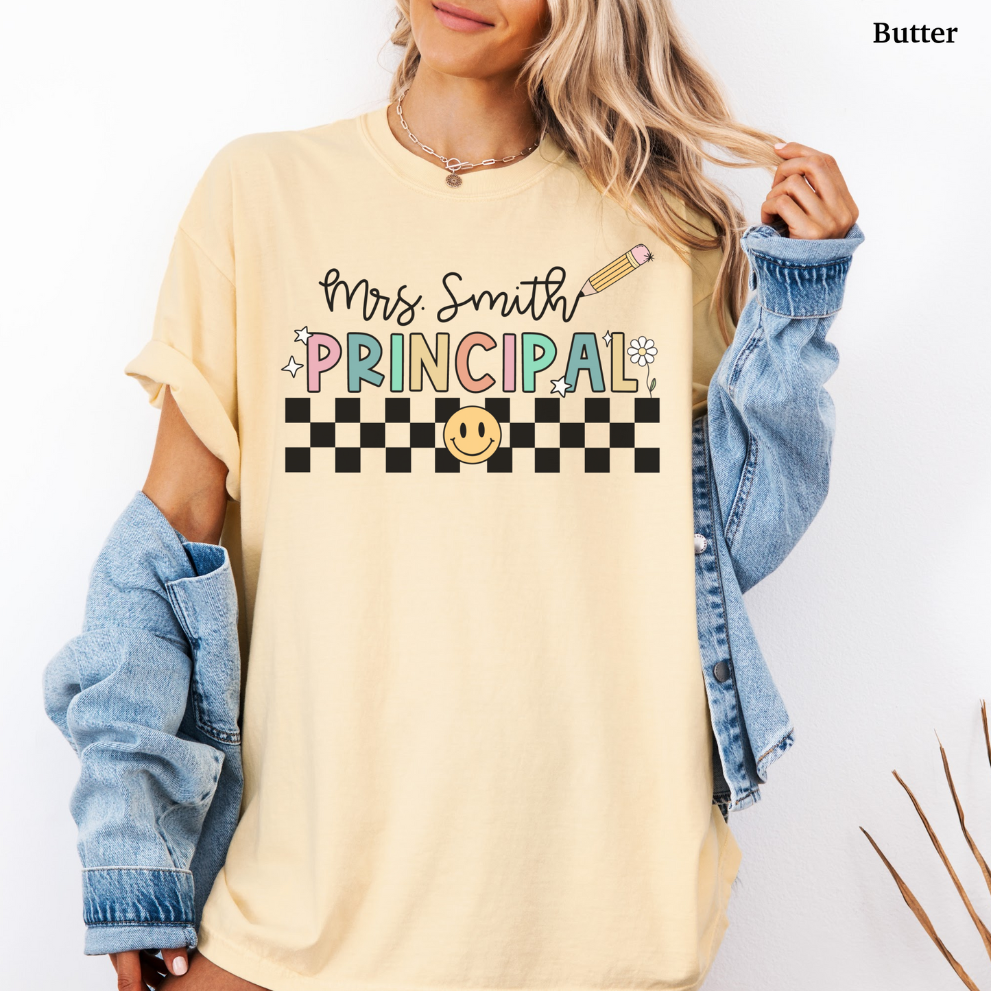 Checkered Principal Custom Shirt