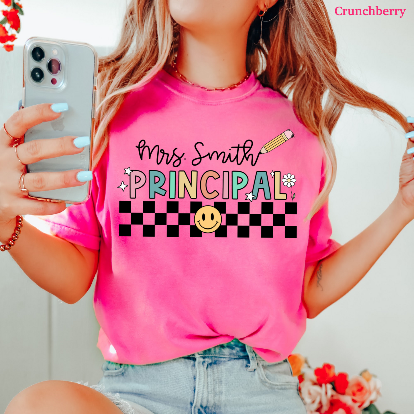 Checkered Principal Custom Shirt