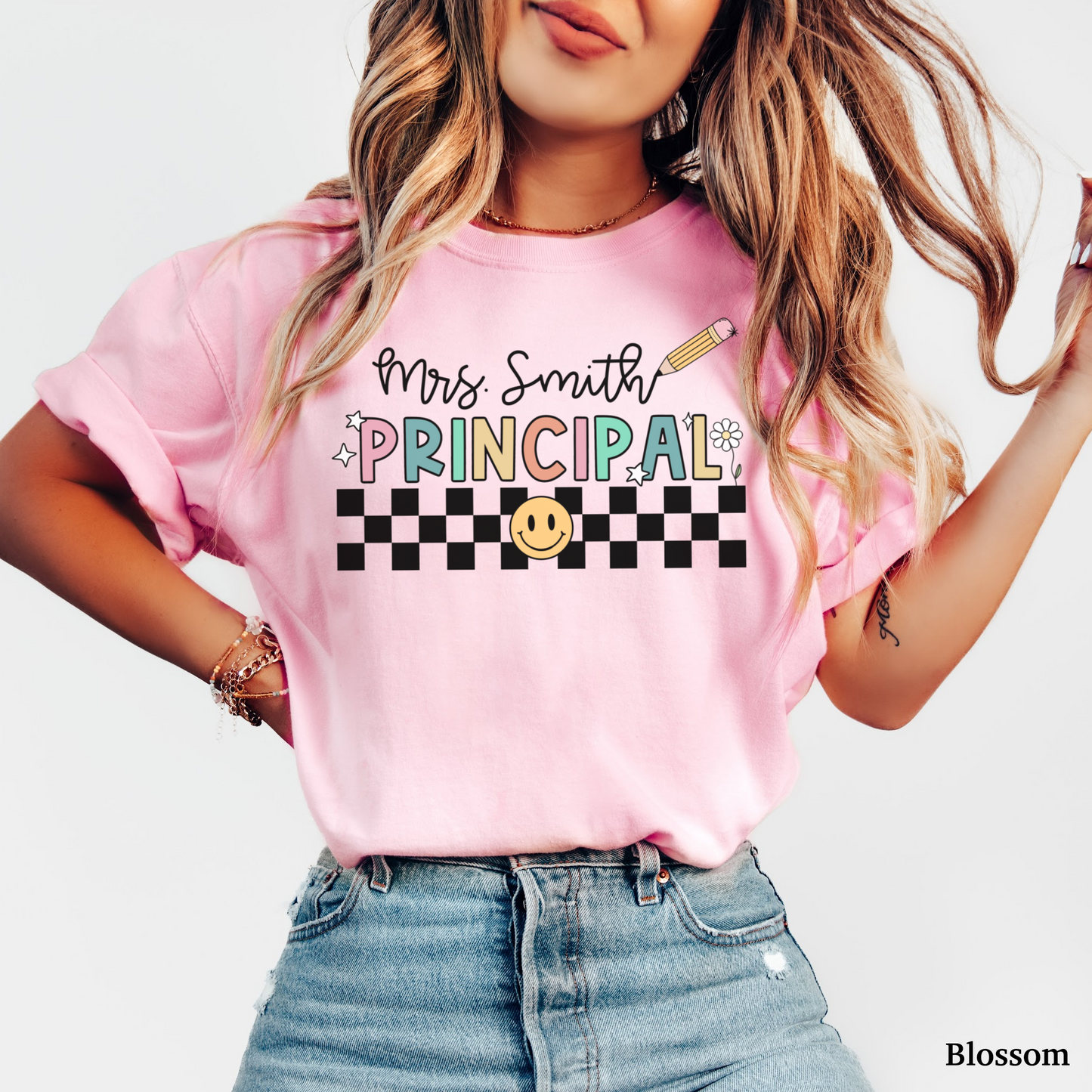 Checkered Principal Custom Shirt
