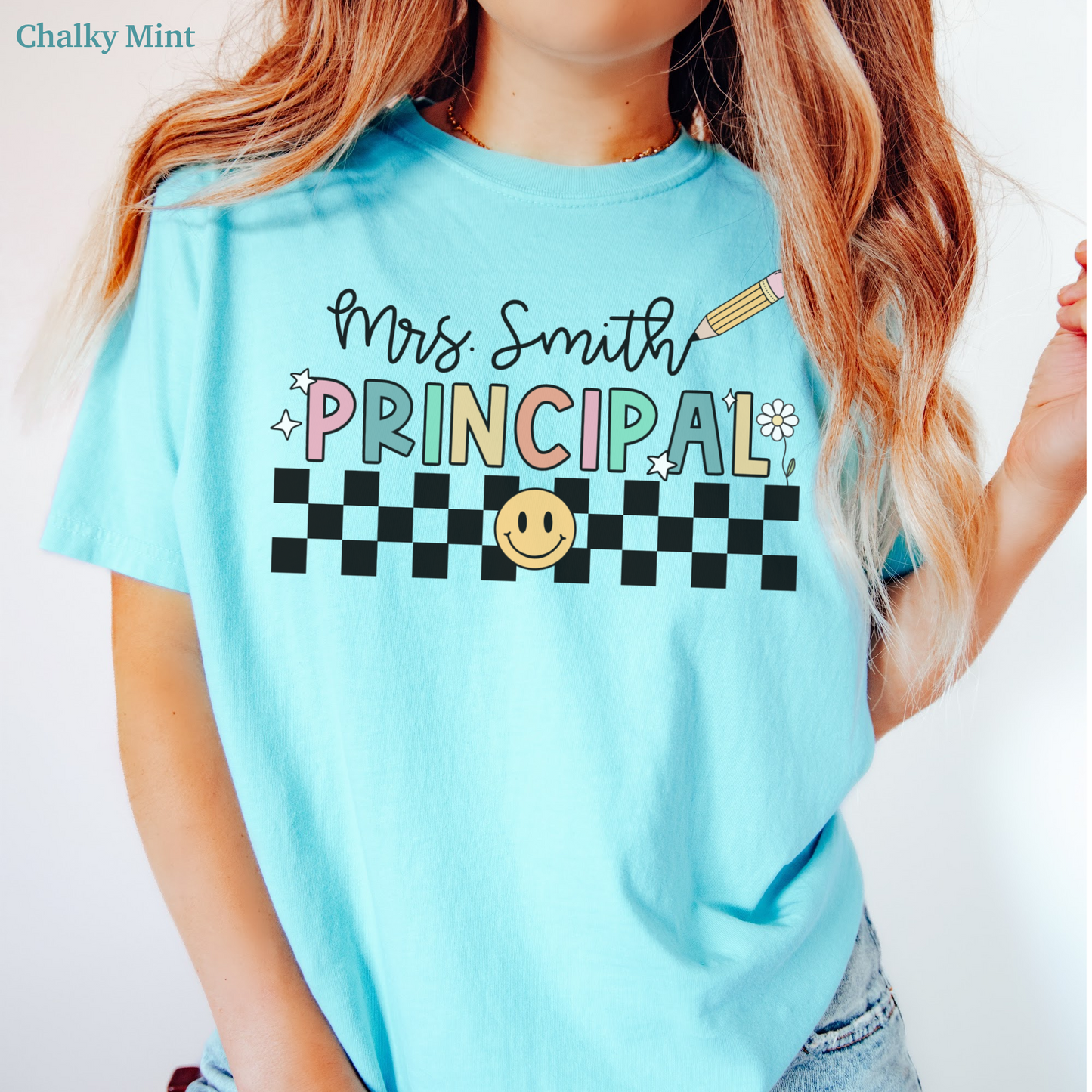Checkered Principal Custom Shirt
