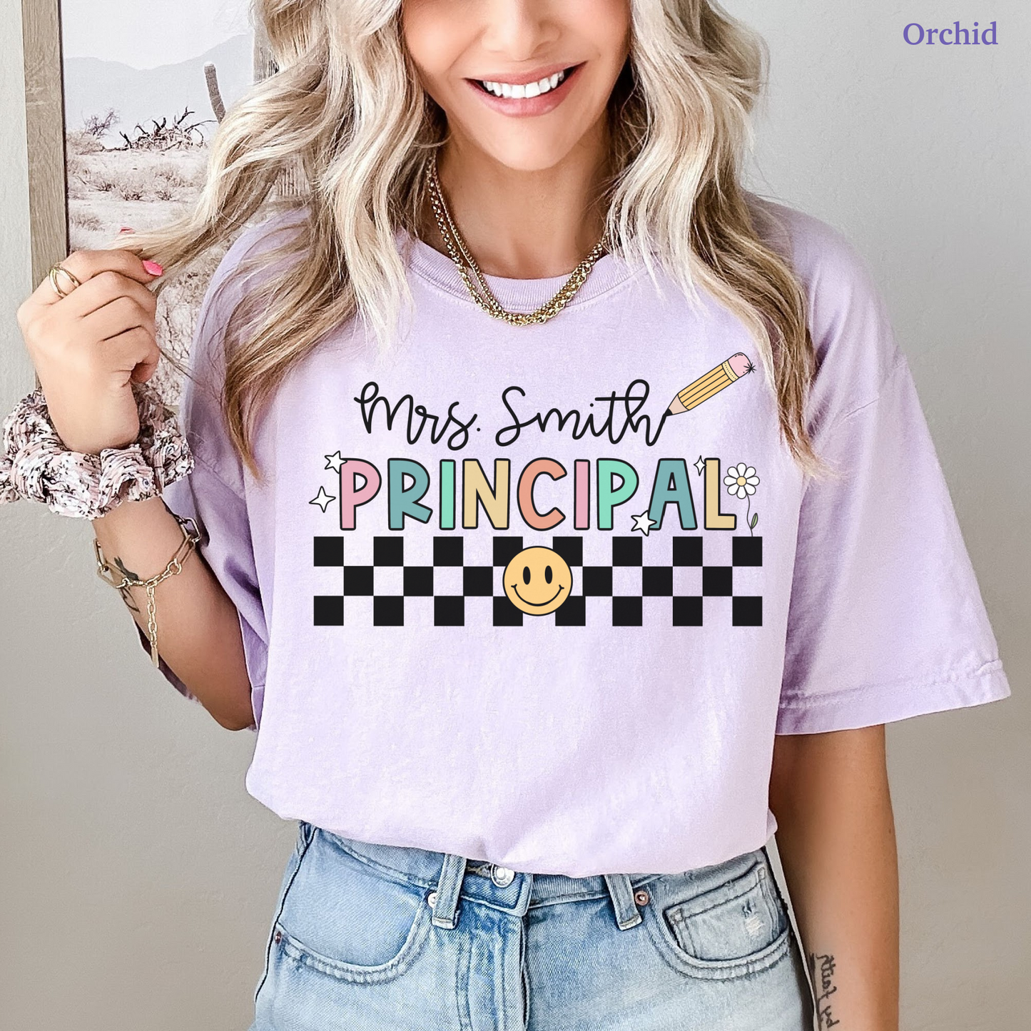 Checkered Principal Custom Shirt