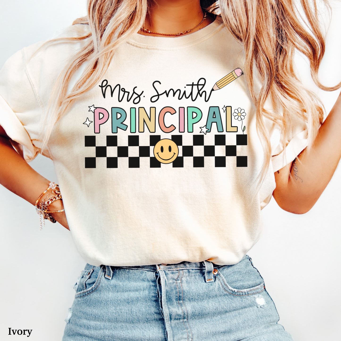 Checkered Principal Custom Shirt