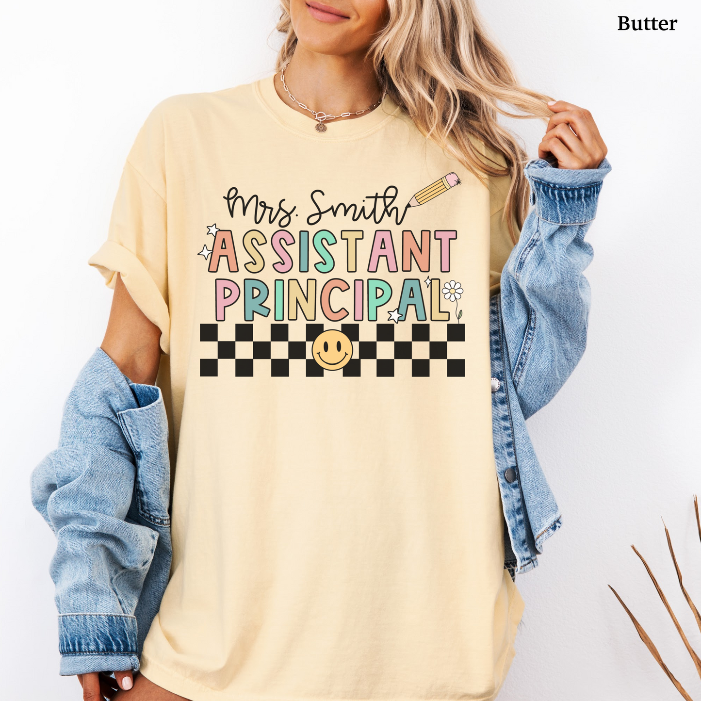 Checkered Assistant Principal Custom Shirt