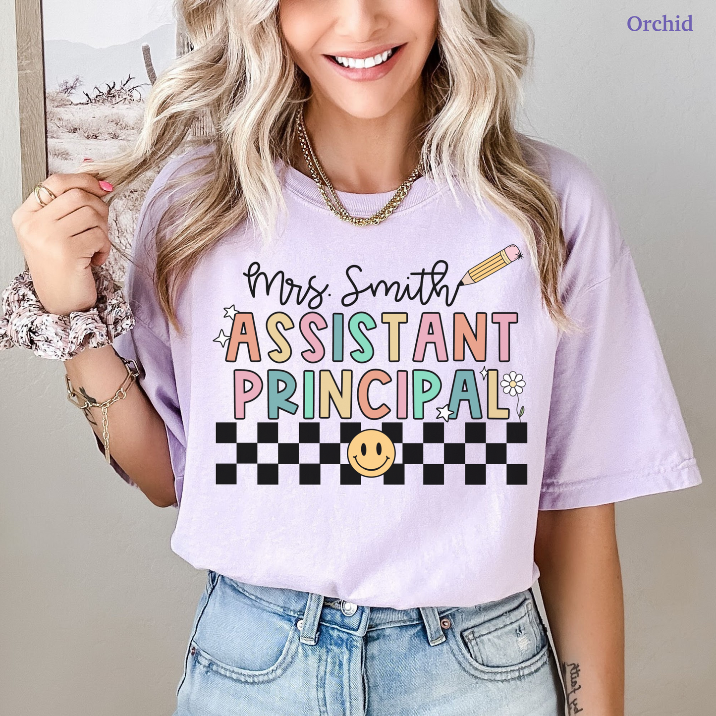 Checkered Assistant Principal Custom Shirt