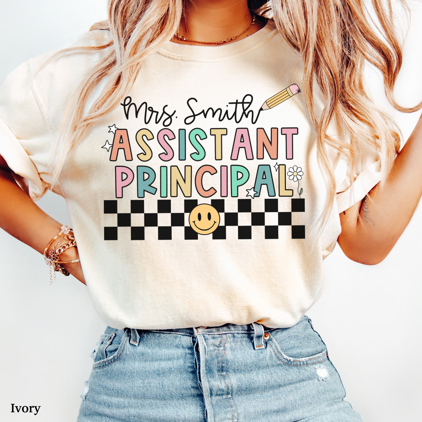 Checkered Assistant Principal Custom Shirt