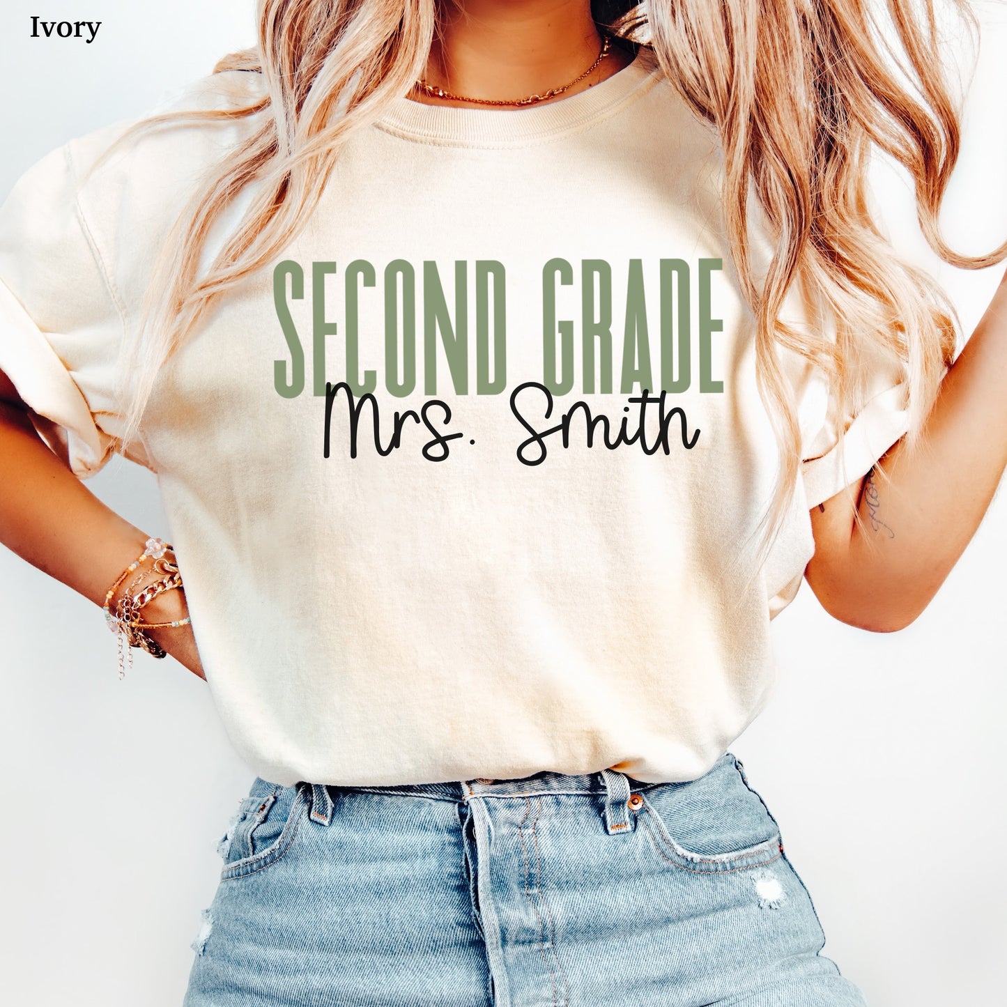 Teach in Color Second Grade Custom Shirt