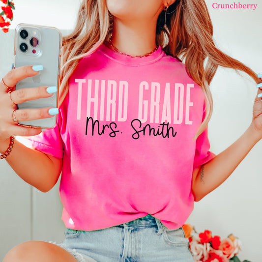 Teach in Color Third Grade Teacher Custom Shirt