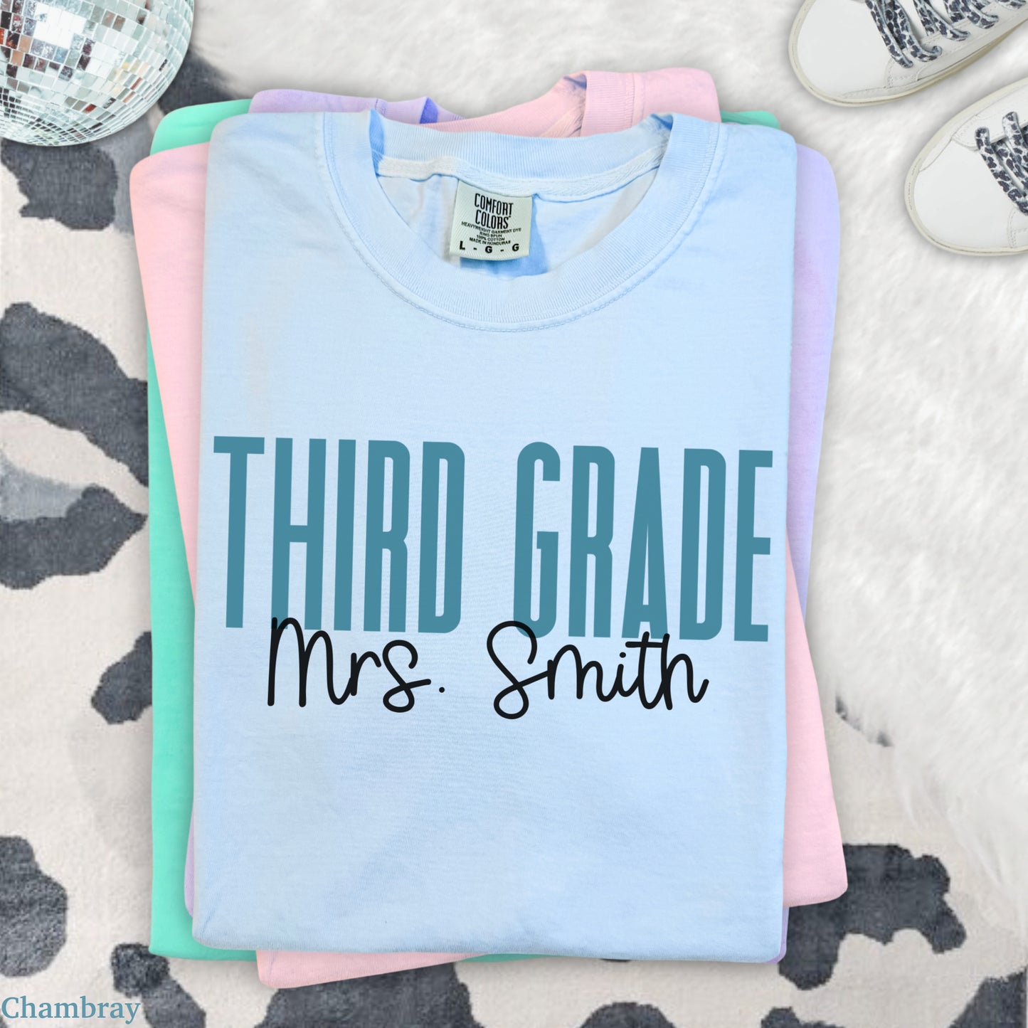 Teach in Color Third Grade Teacher Custom Shirt