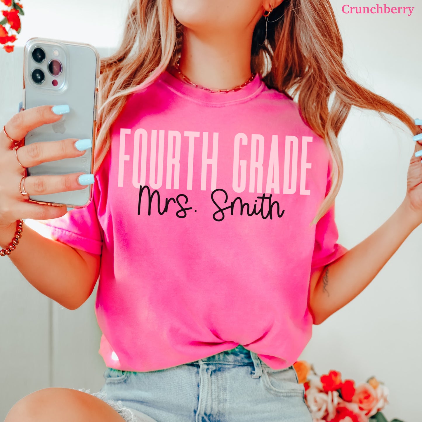 Teach in Color Fourth Grade Teacher Custom Shirt