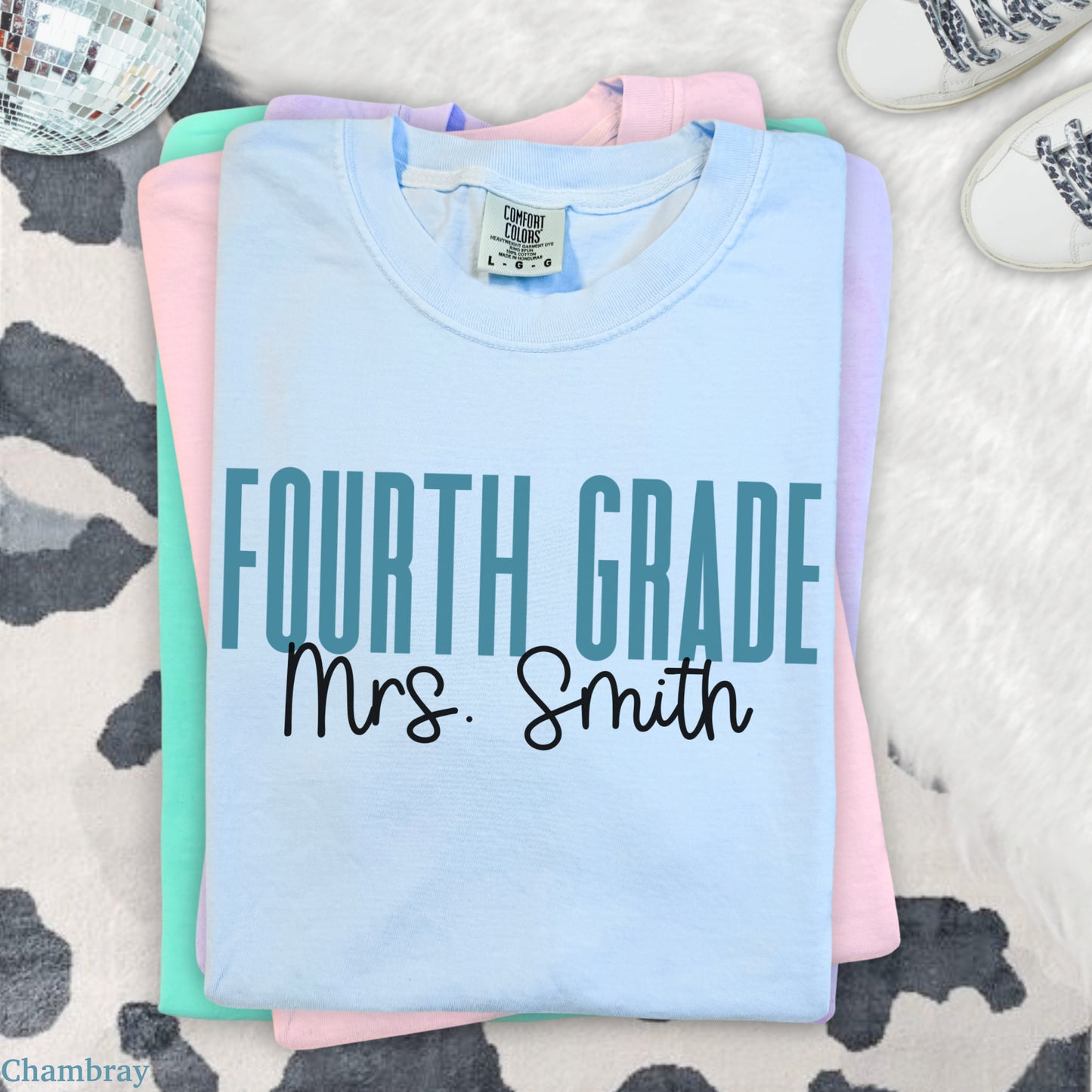 Teach in Color Fourth Grade Teacher Custom Shirt