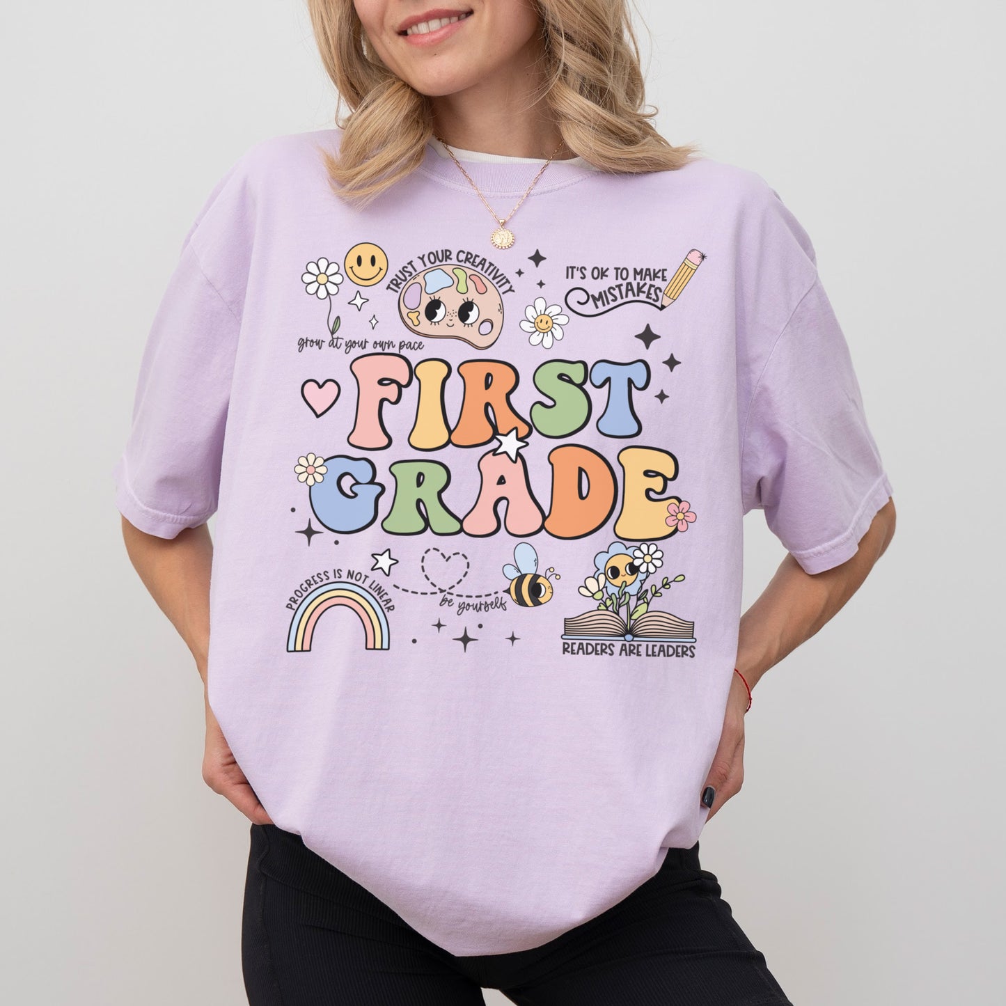 Comfort Colors® 'Affirmations' First Grade Shirt