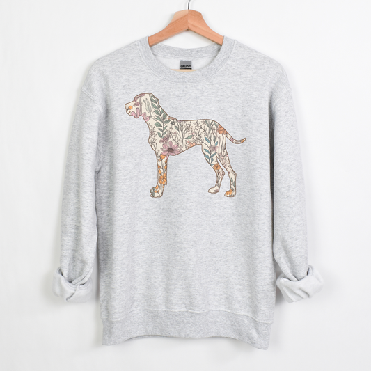 Floral Great Dane Outline Sweatshirt