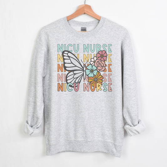 Butterfly Repeat NICU Nurse Sweatshirt