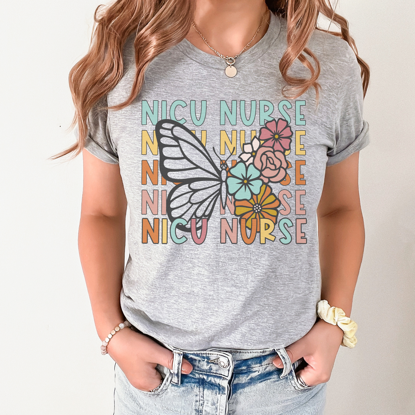 Butterfly Repeat NICU Nurse Shirt