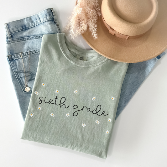 Comfort Colors® Daisies Sixth Grade Shirt