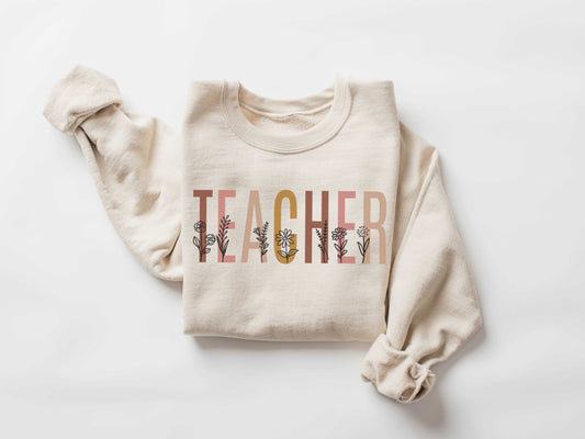 Teacher with Flowers Sweatshirt