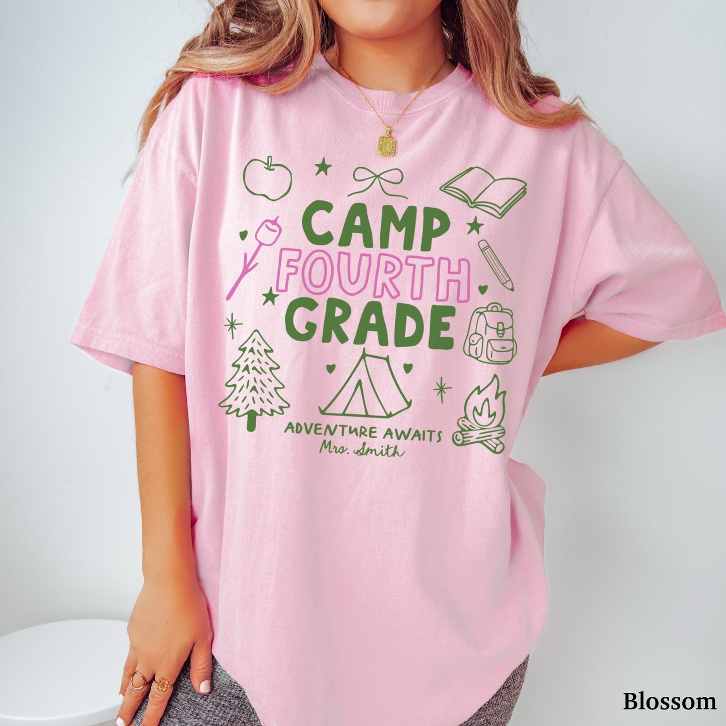 Personalized Camp Fourth Grade Teacher Shirt